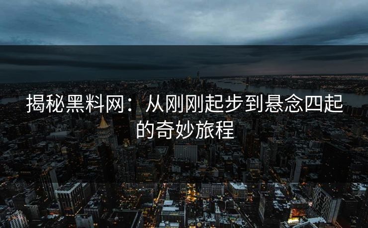 揭秘黑料网：从刚刚起步到悬念四起的奇妙旅程  第1张