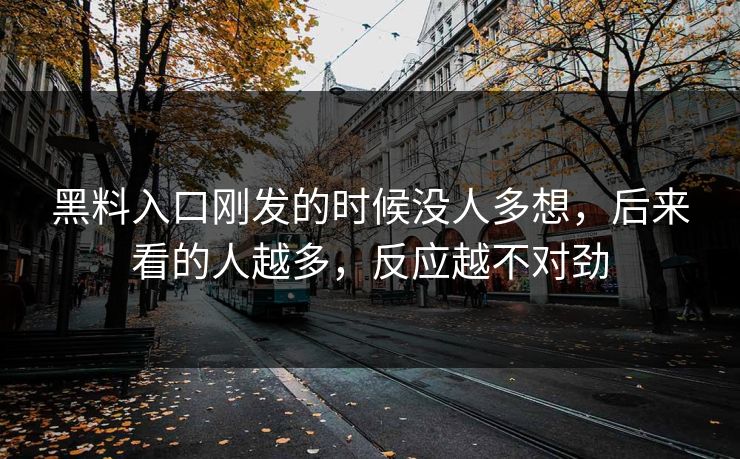 黑料入口刚发的时候没人多想，后来看的人越多，反应越不对劲  第1张
