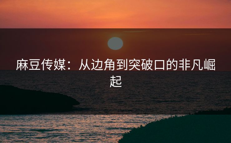 麻豆传媒：从边角到突破口的非凡崛起