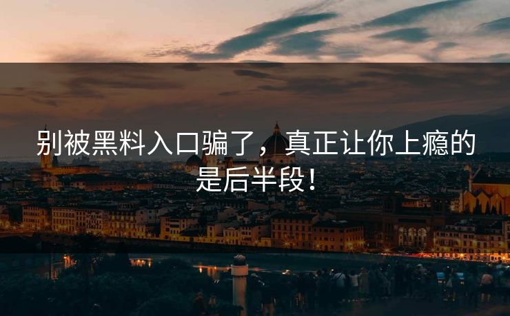 别被黑料入口骗了，真正让你上瘾的是后半段！  第1张
