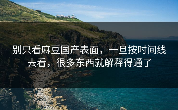 别只看麻豆国产表面，一旦按时间线去看，很多东西就解释得通了  第1张